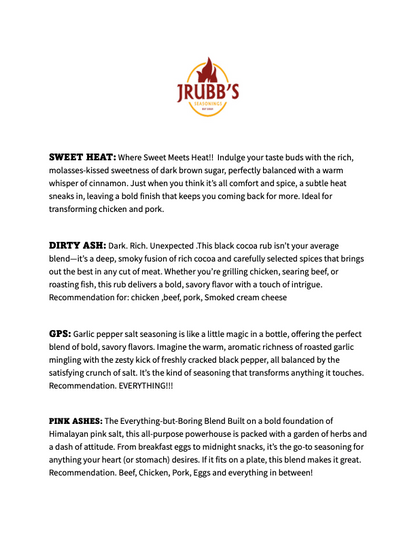 J Rubb's Seasoning  4 Pack Sampler