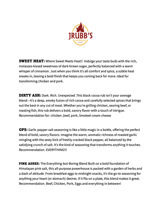 J Rubb's Seasoning  4 Pack Sampler